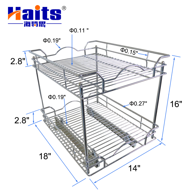 HT-16.090 Kitchen Storage Wire Basket Fruit Vegetable Basket Kitchen Organization